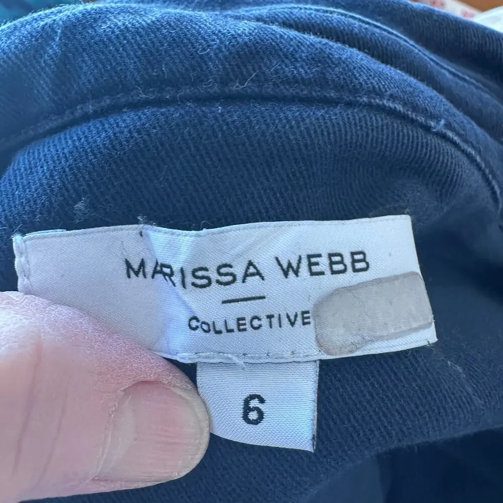 Marissa Webb Denim Shirt Dress SMALL Blue Jean Mini Western Belt Designer $345 - Picture 8 of 9